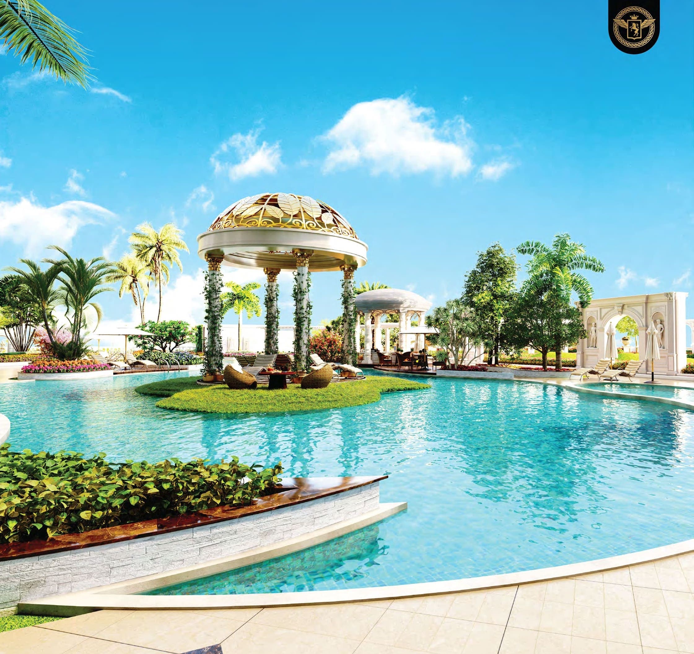 Dolce Vita amenity Aqua Paradiso With Swim Up Island - Arjan, Dubai - by Vincitore