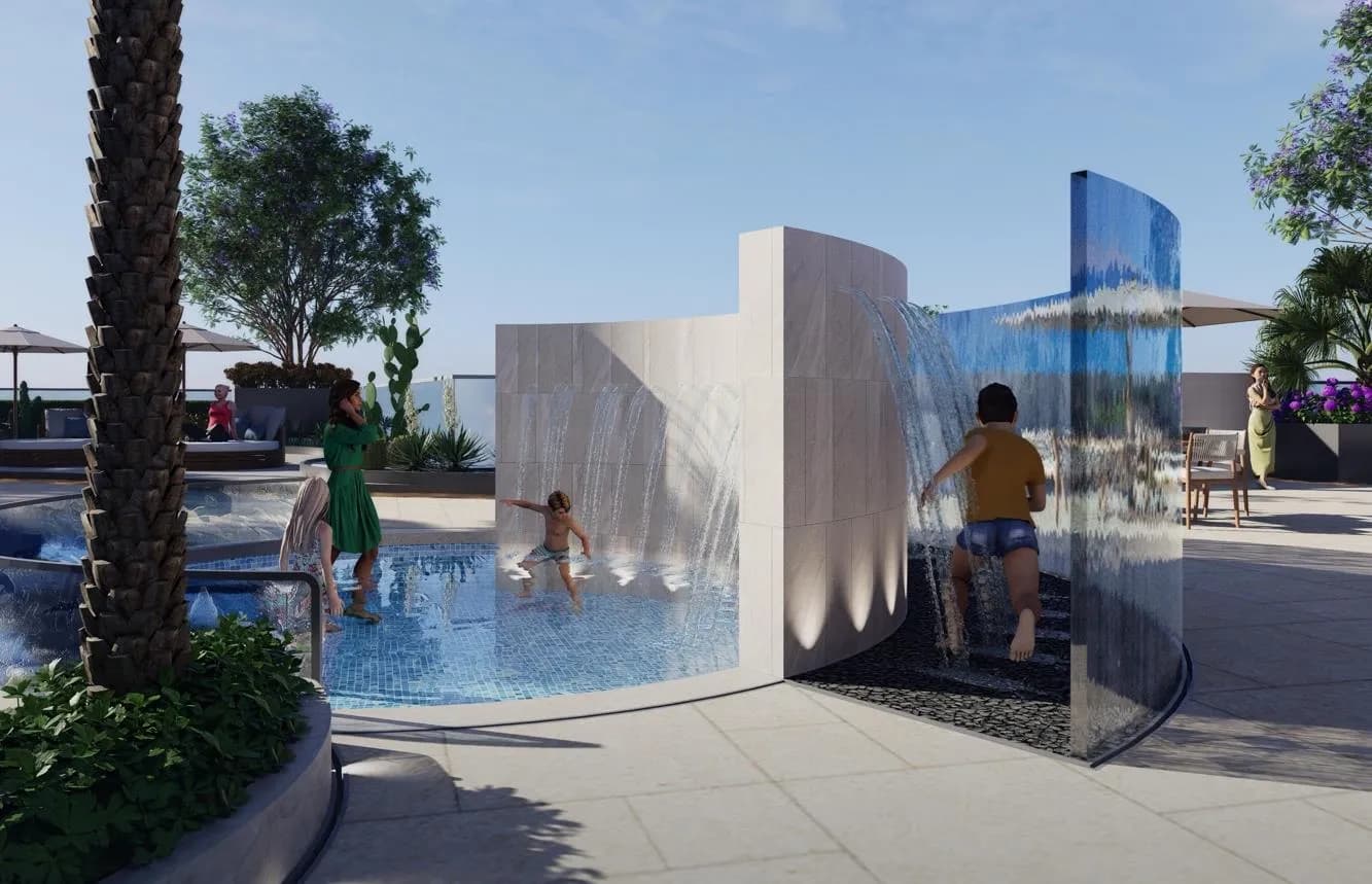 Dreamlife Residences amenity Waterfall Playing Area - Dubai Islands, Dubai - by Nova Power Real Estate