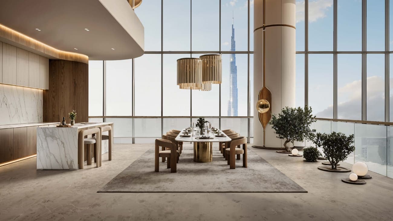 DWTN Residences amenity Private Dining Area - Business Bay, Dubai - by Deyaar