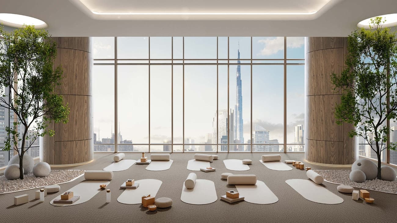 DWTN Residences amenity Yoga Studio in Business Bay, Dubai, by Deyaar