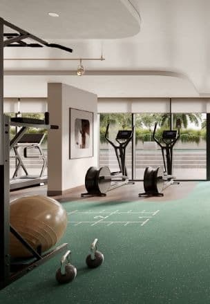 Eden House The Canal amenity Gym - Jumeirah Second, Dubai - by H&H Development
