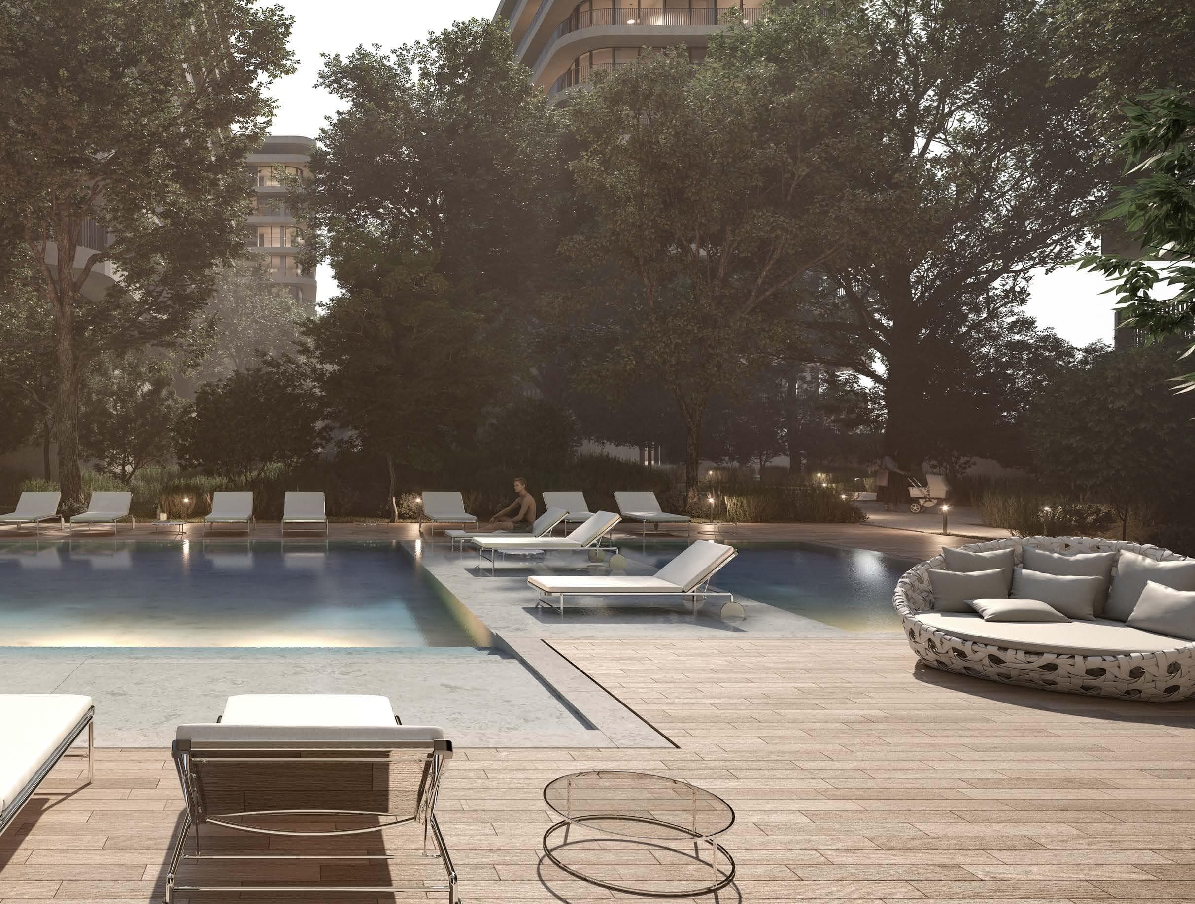 Eden House The Park amenity Community Pools - Al Wasl, Dubai - by H&H Development