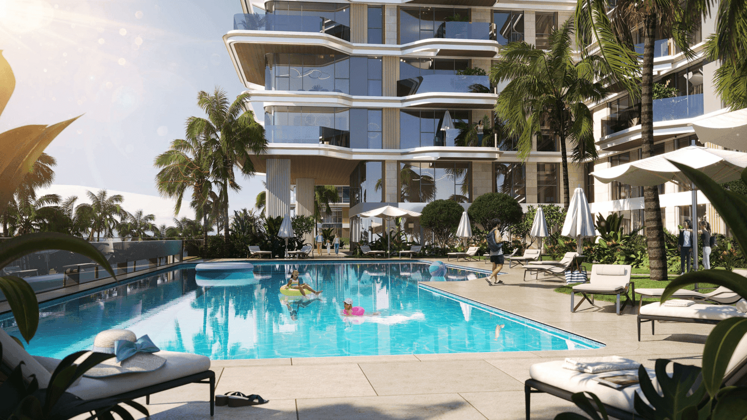 Edgewater Residences 1, 2 and 3 amenity Swimming Pool - Dubai Islands, Dubai - by MGS-Development