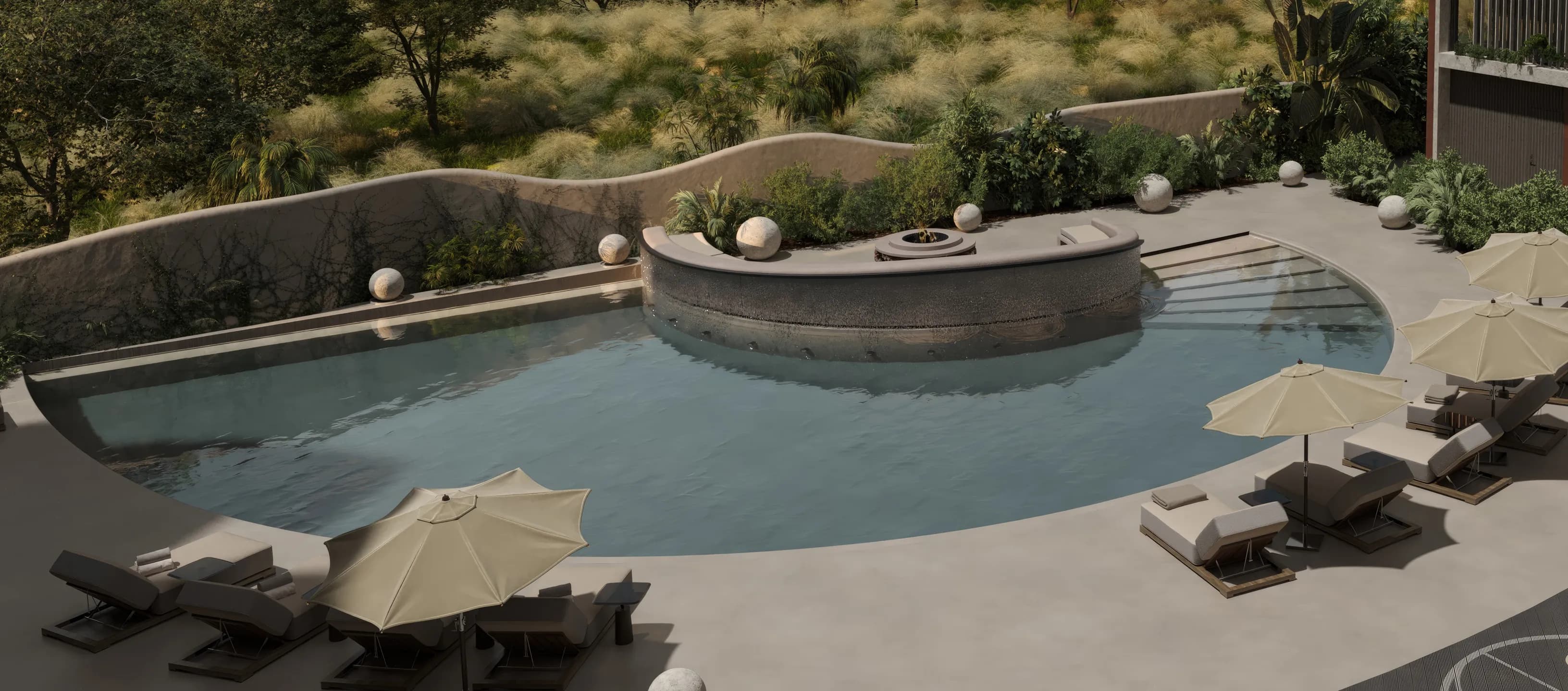 Eighth Sense amenity Swimming Pool & Pool Deck - Bali, Dubai - by IJI Group