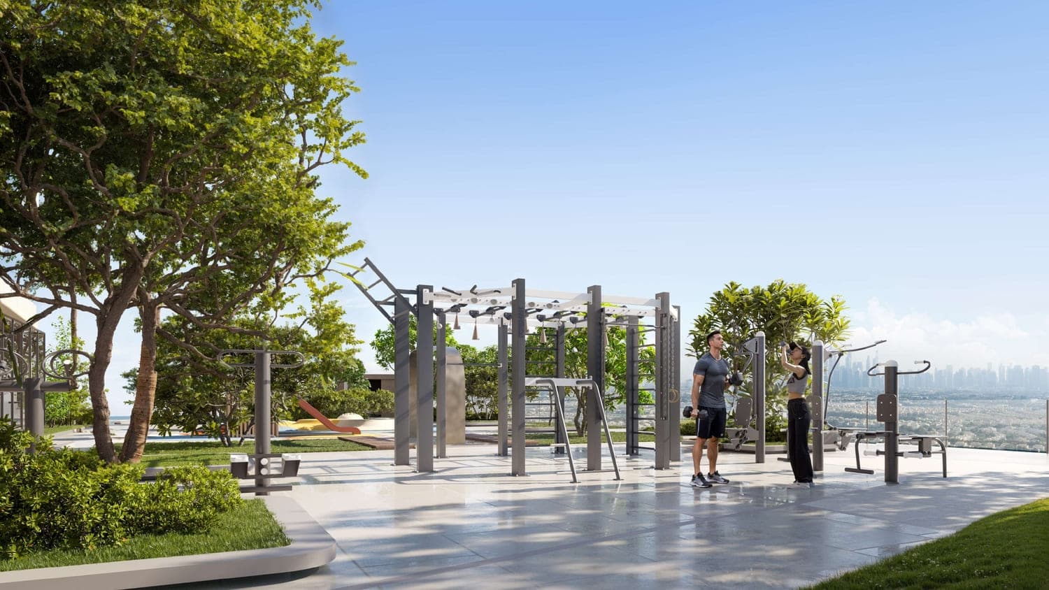 ELAR1S Sky amenity Outdoor Gym - JVT (Jumeirah Village Triangle), Dubai - by Object 1