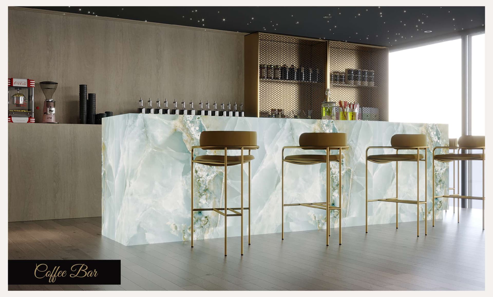 Elevate amenity Coffee Bar in Arjan, Dubai, by Prescott