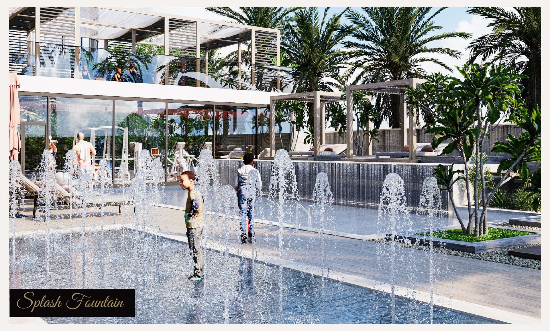 Elevate amenity Splash Fontain in Arjan, Dubai, by Prescott