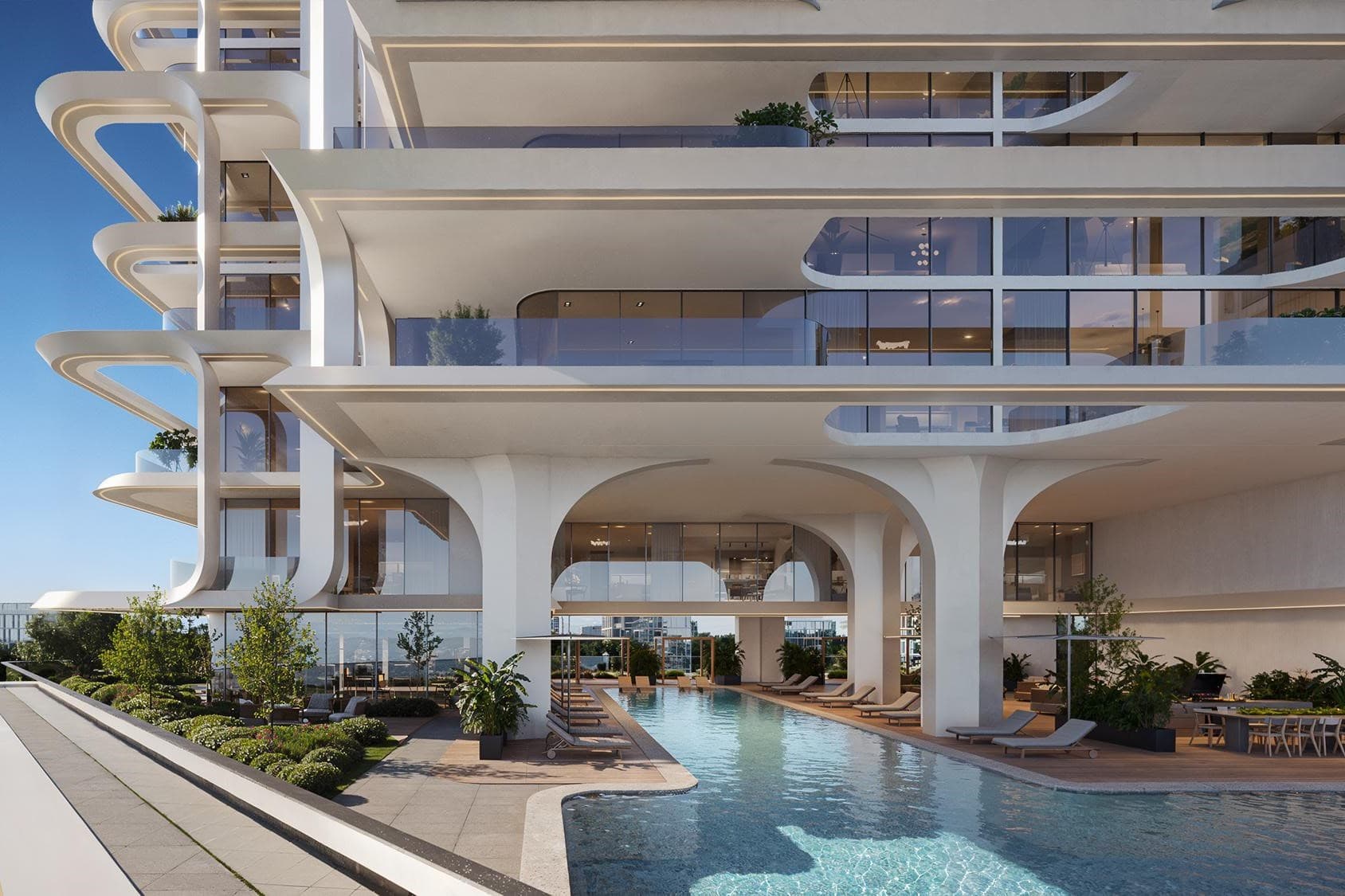 Elle Residences amenity Pool Deck - Dubai Islands, Dubai - by ANAX Developments