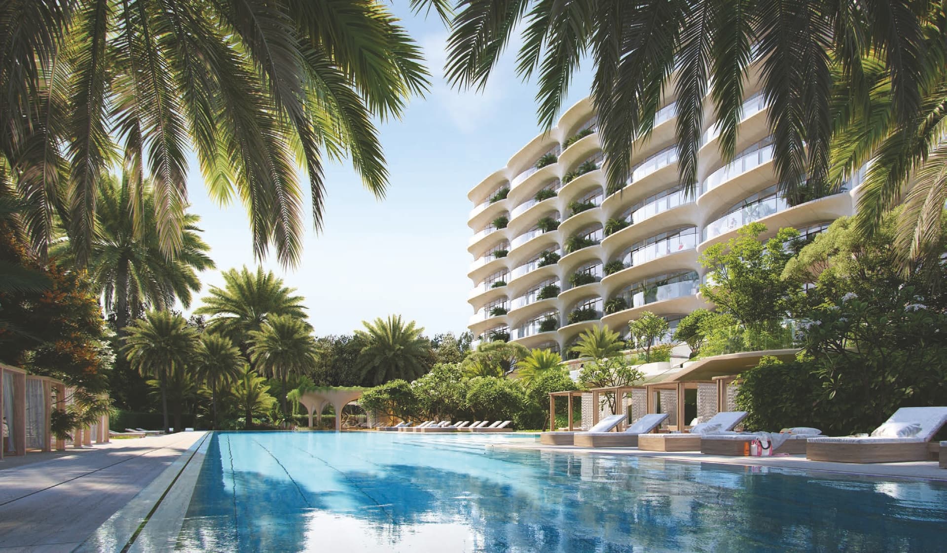 Ellington Ocean House amenity 50-Metre Olympic Pool With Lounge Zones And Gardens in Palm Jumeirah, Dubai