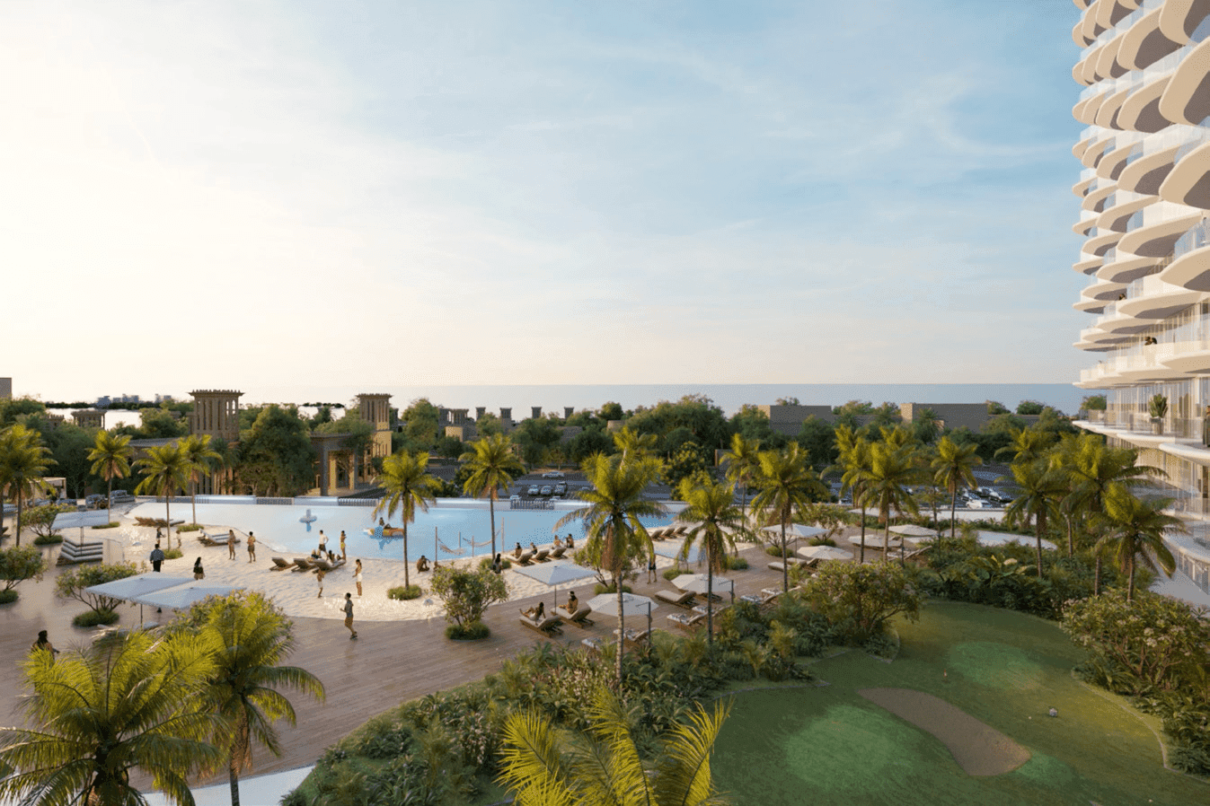 Ellington Views I and II amenity Beach Club Pool - Al Jazeera Al Hamra, Dubai - by Ellington