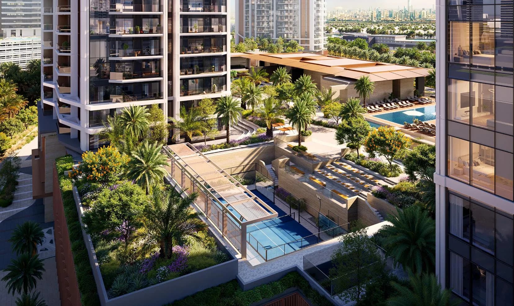 Eltiera Views amenity Padel Courts - Emirates Hills, Dubai - by Ellington