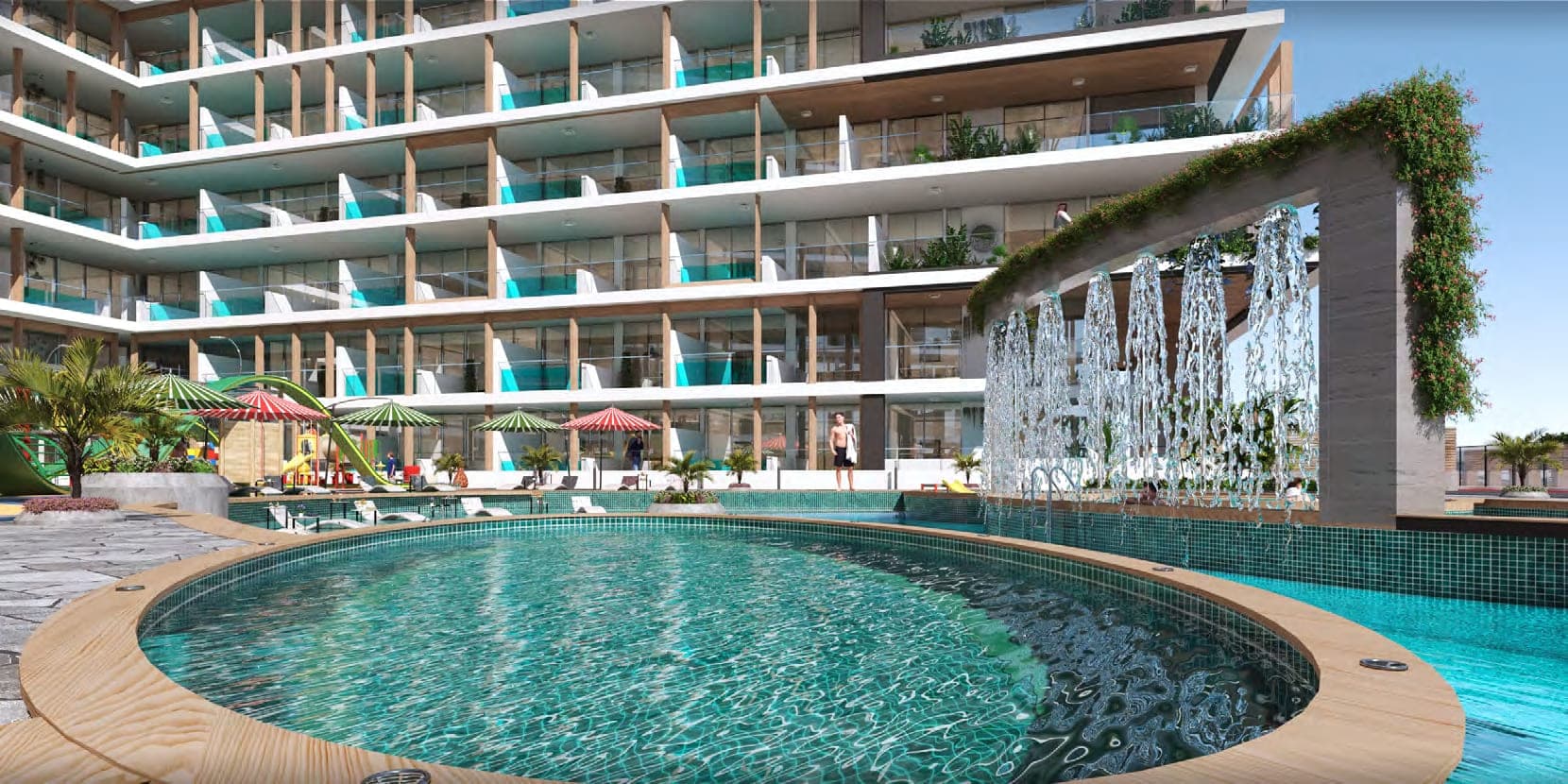 Empire Estates amenity Lagoon Pool - Arjan, Dubai - by Empire Developments