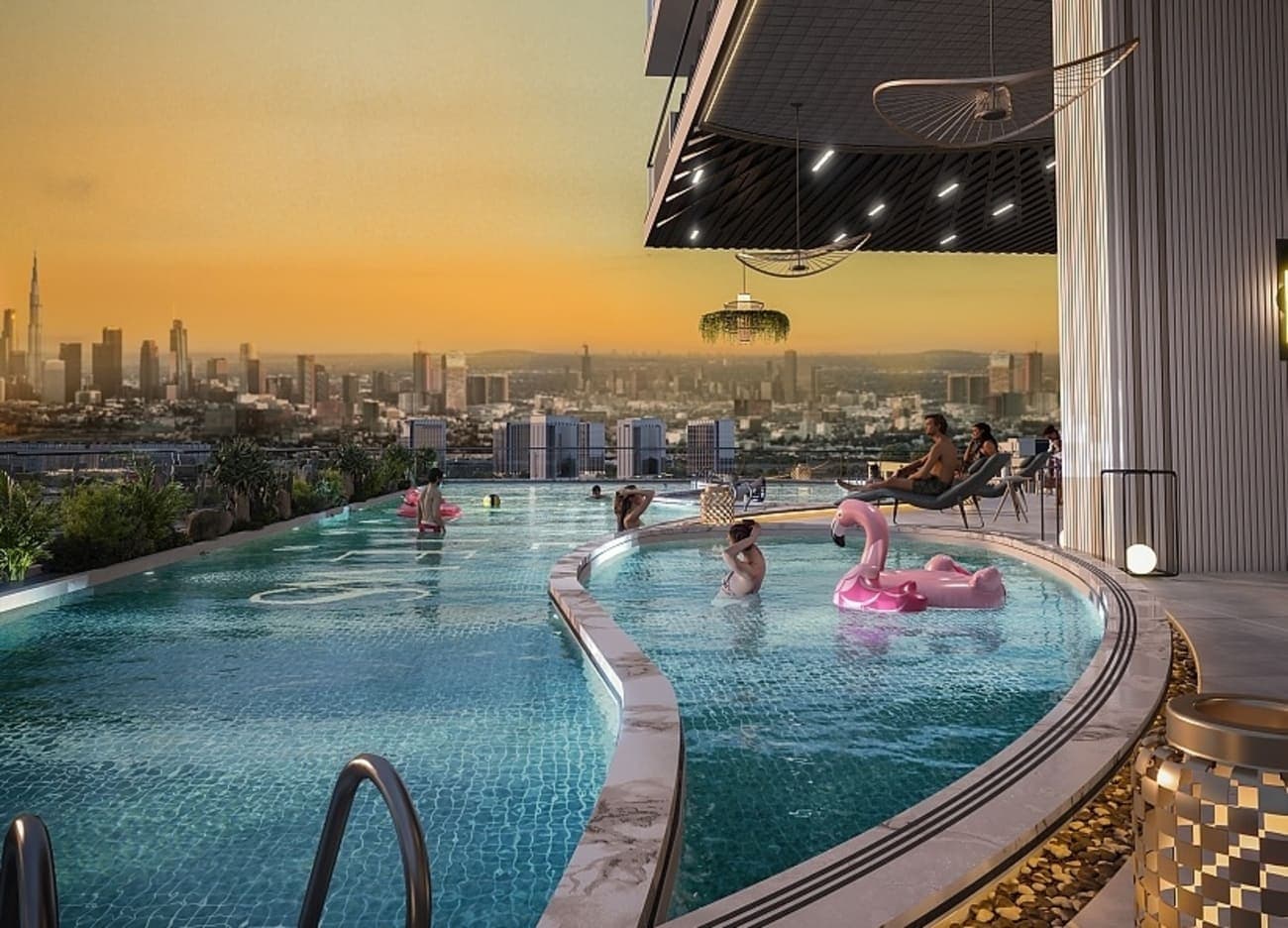 Empire Lake Views amenity Swimming Pool - Wadi Al Safa 2, Dubai - by Empire Developments