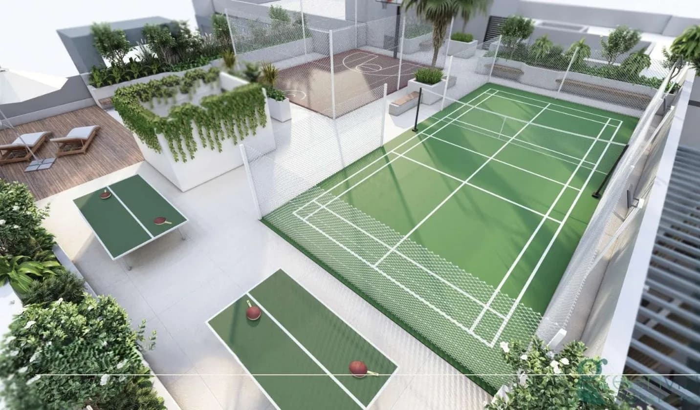 Enaya Residences amenity Badminton Court - JVT (Jumeirah Village Triangle), Dubai - by DV8 Developers