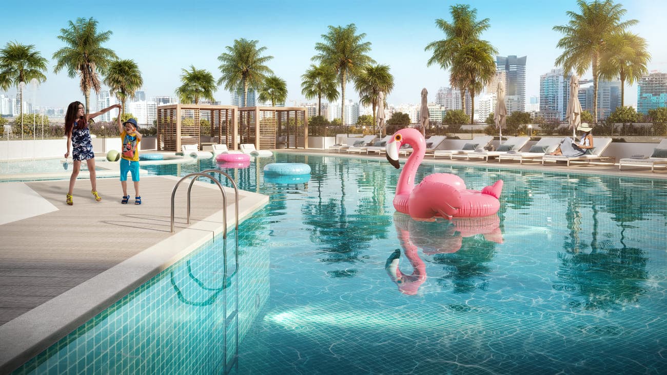 Enqlave by Aqasa amenity Swimming Pools - Discovery Gardens, Dubai - by Aqasa Developers