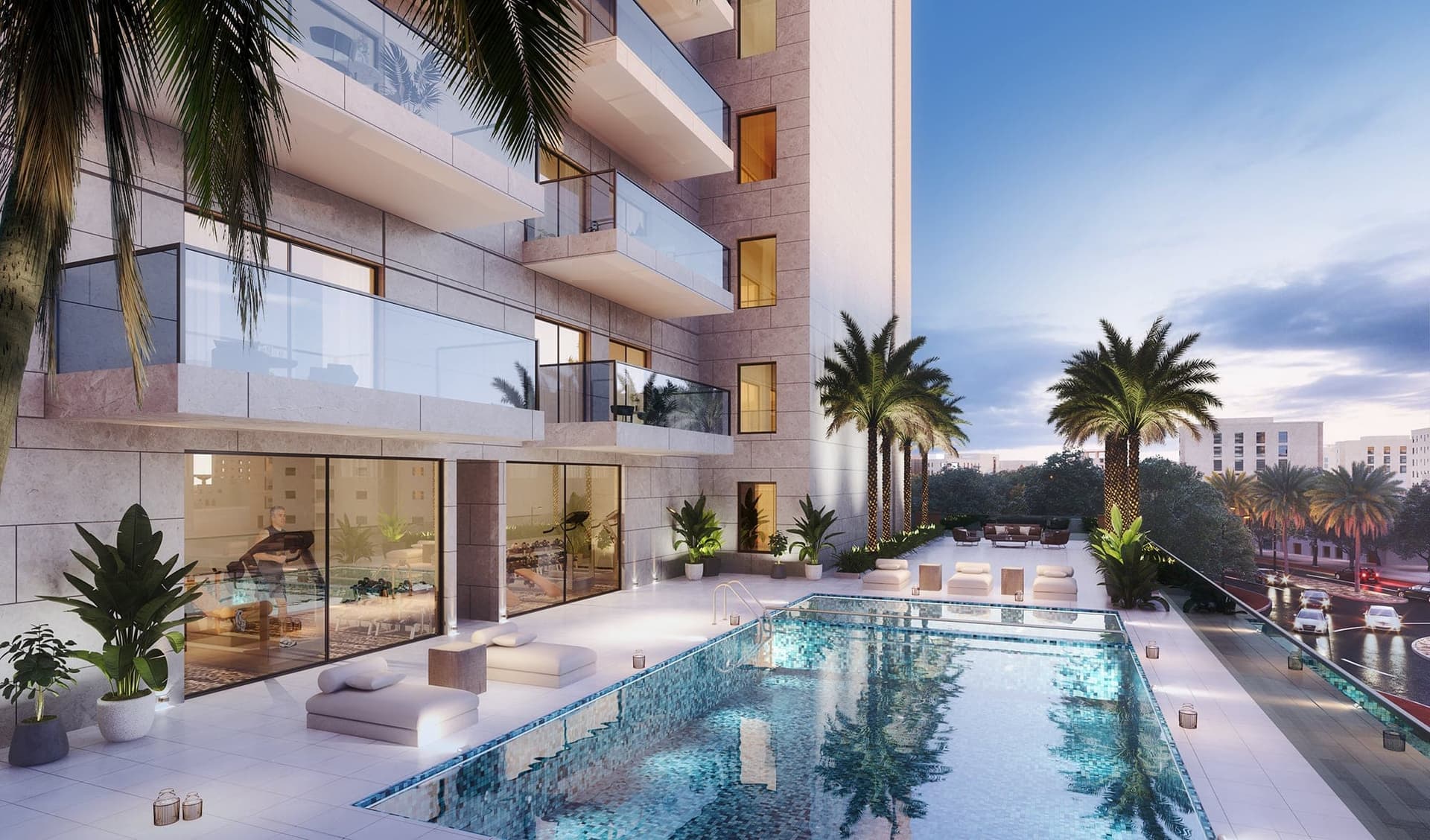 Equiti Arcade amenity Swimming Pool in Jebel Ali Village, Dubai, by BNH Real Estate Developer