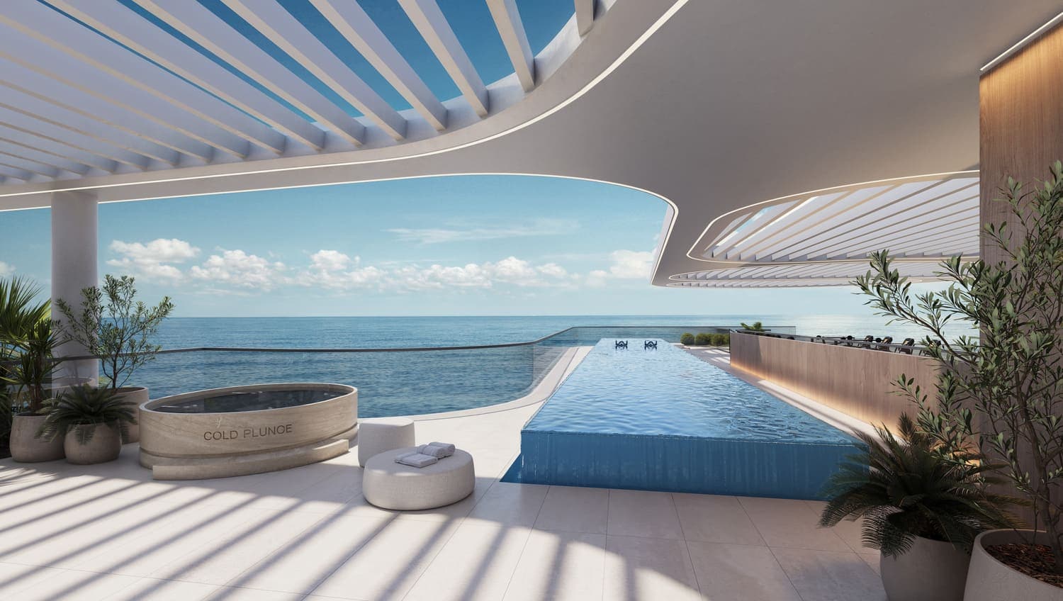 Esme Beach Residences amenity Cold Plunge & Rooftop Lap Pool - Dubai Islands, Dubai - by Elysian Developments