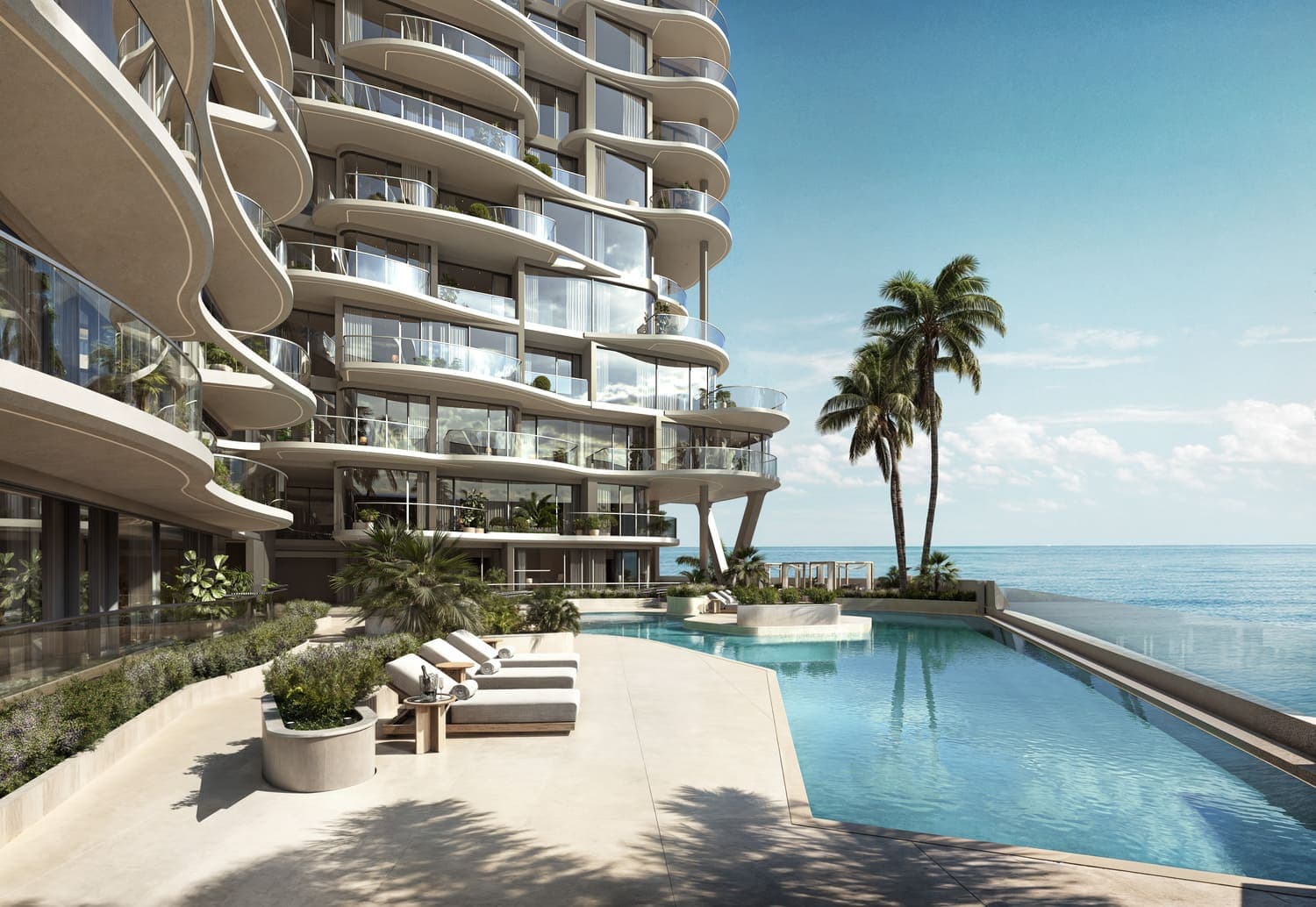 Esme Beach Residences amenity Family Pool With Cabanas - Dubai Islands, Dubai - by Elysian Developments