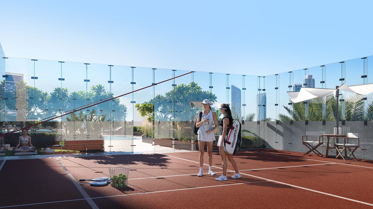 ESSENL1FE Residence amenity Padel Court - JVT (Jumeirah Village Triangle), Dubai - by Object 1
