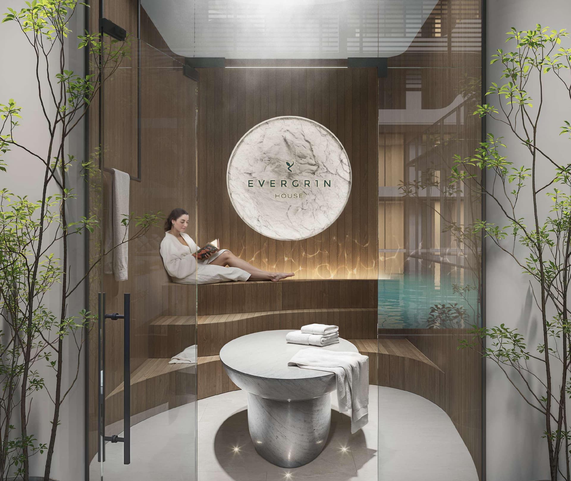 EVERGR1N House amenity Sauna in Al Satwa, Dubai, by Object 1