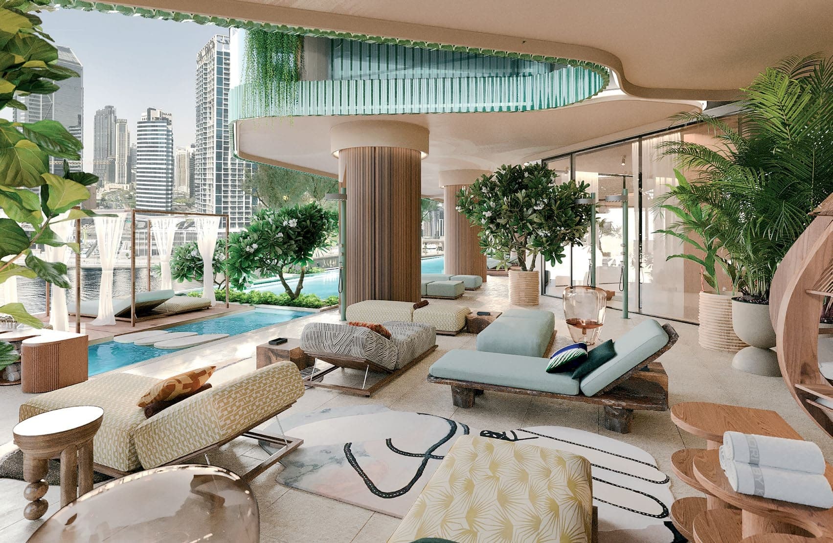 Eywa amenity Sunbathing Areas - Business Bay, Dubai - by Revolution