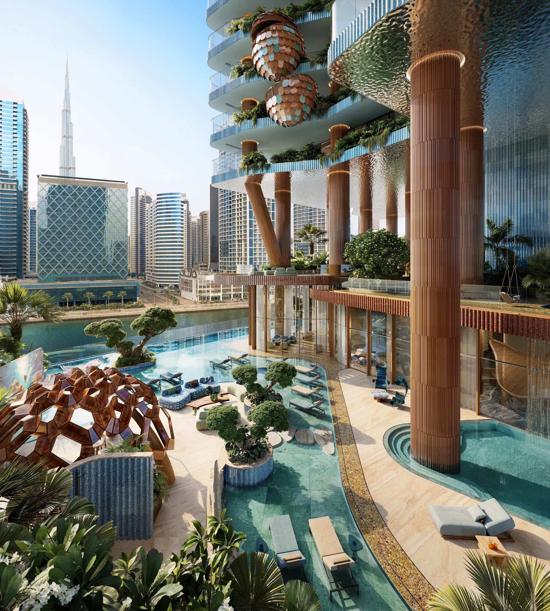 Eywa Way of Water amenity Infinity Pool & Pool Deck in Business Bay, Dubai, by Revolution