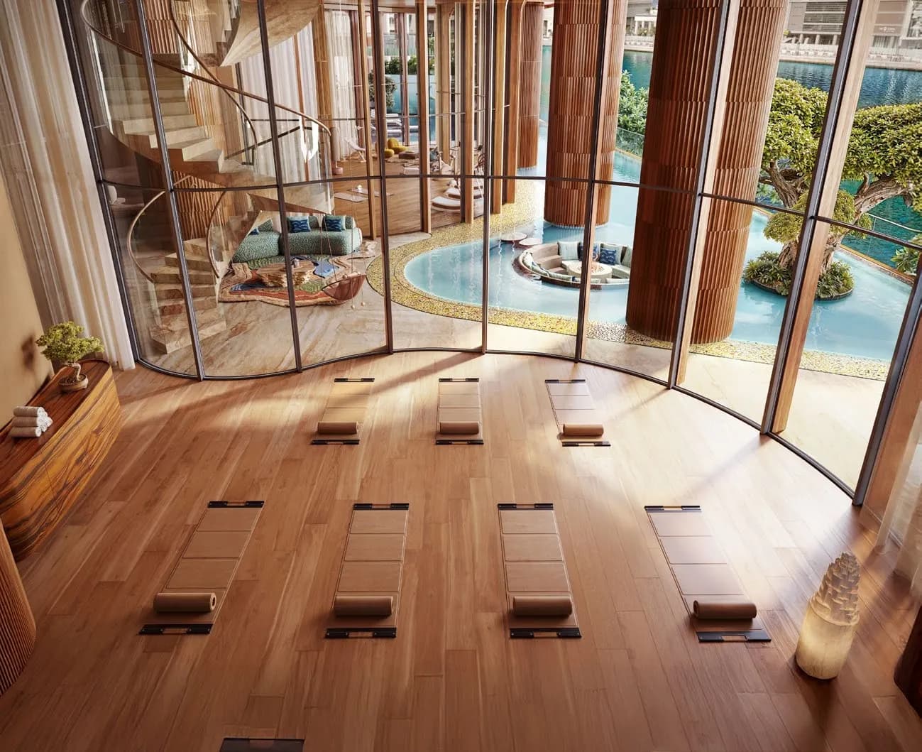 Eywa Way of Water amenity Yoga Room - Business Bay, Dubai - by Revolution