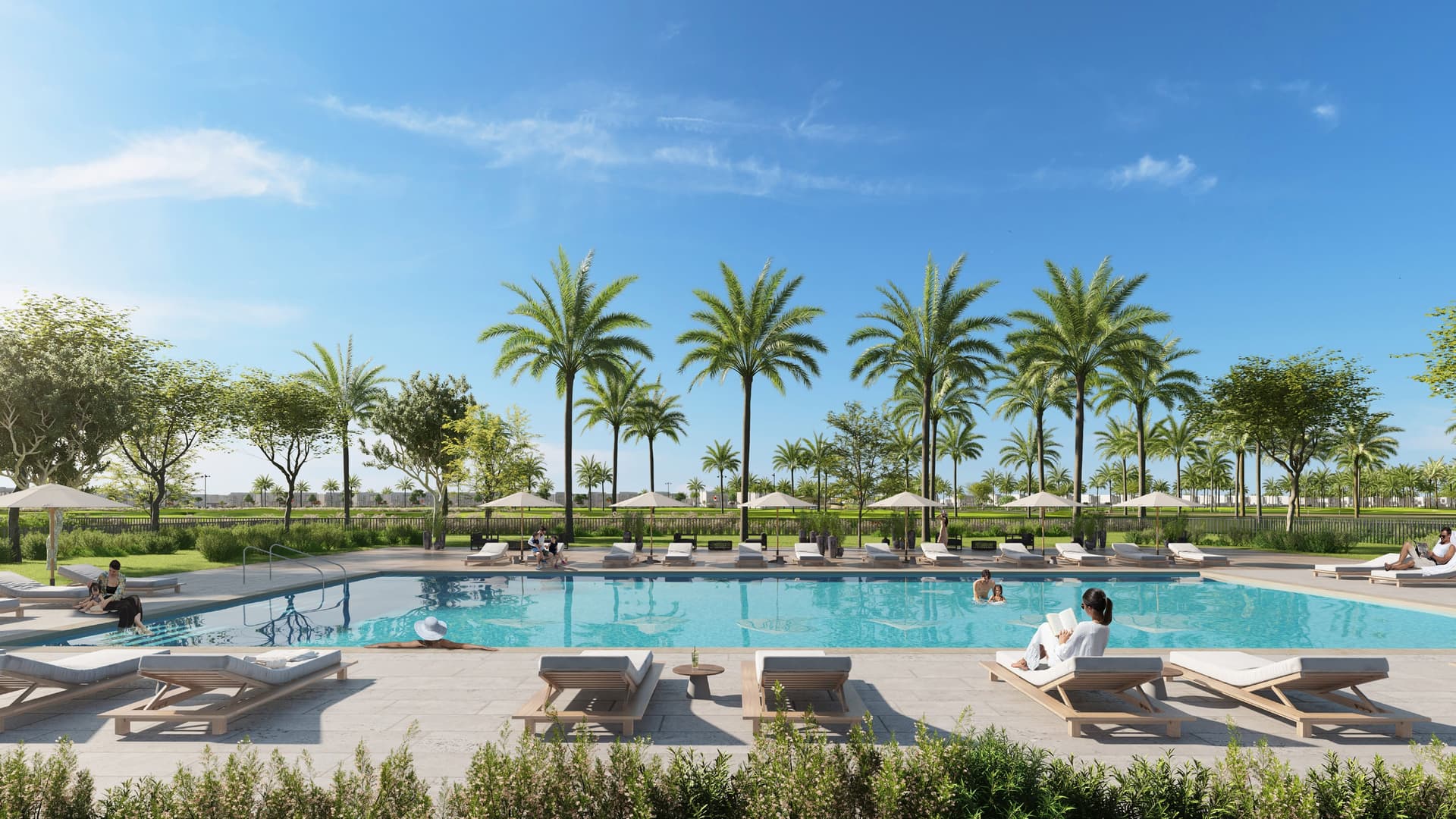 Fairway Villas amenity Swimming Pool in Emaar South, Dubai, by Emaar