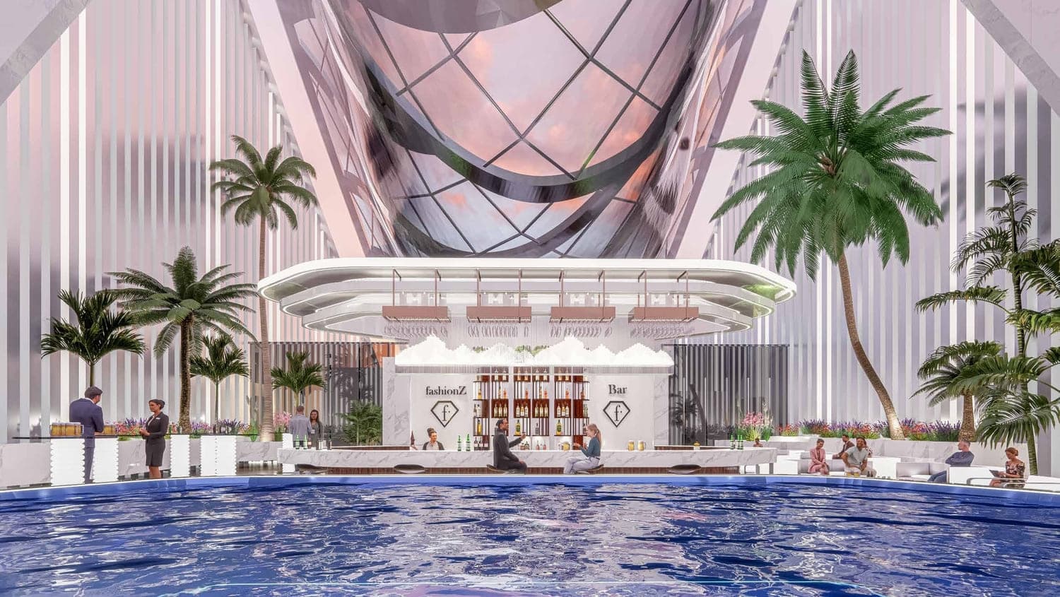 Fashionz amenity Roof Top Infinity Pool in JVT (Jumeirah Village Triangle), Dubai, by Danube