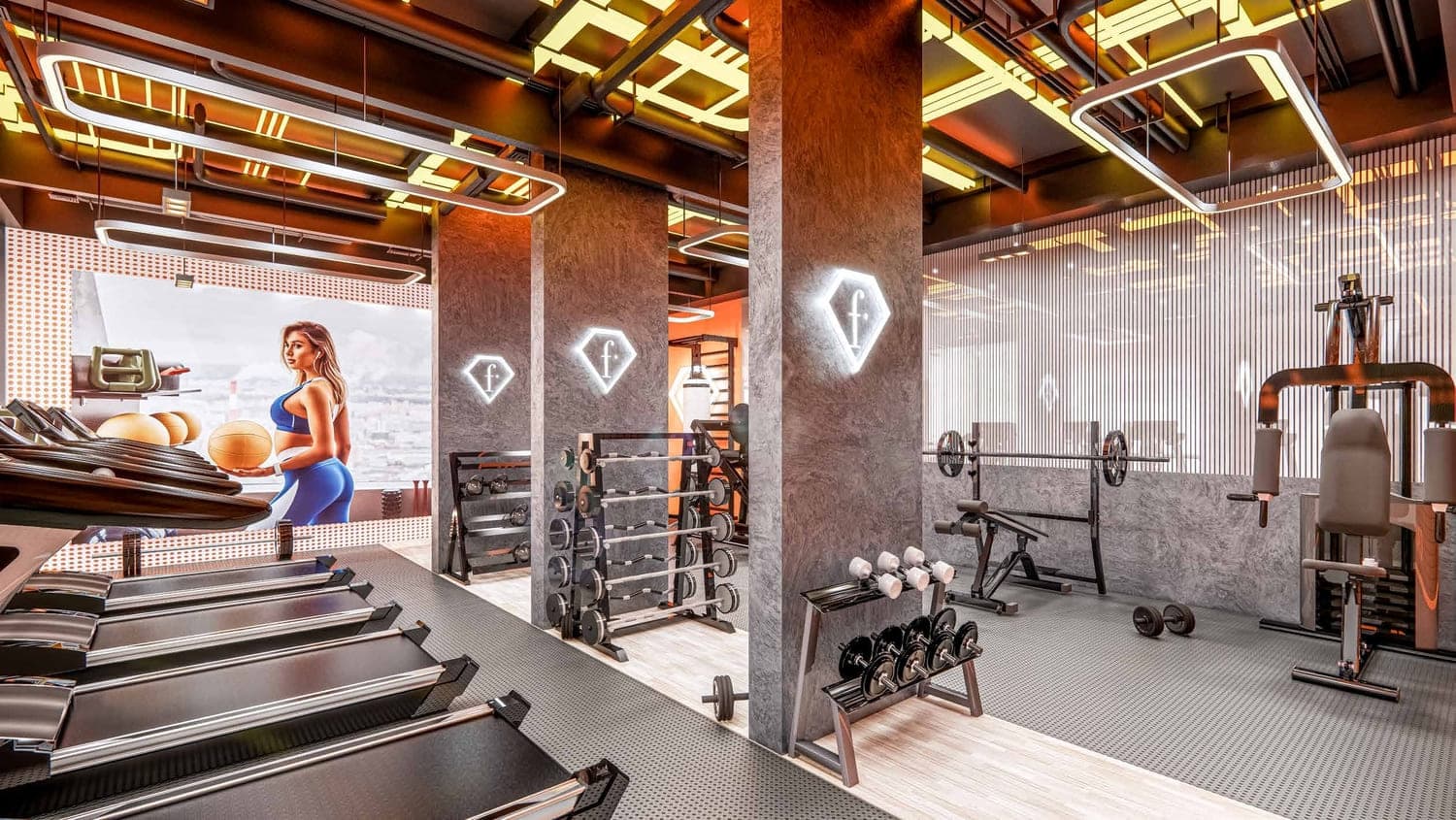 Fashionz amenity Gym in JVT (Jumeirah Village Triangle), Dubai, by Danube