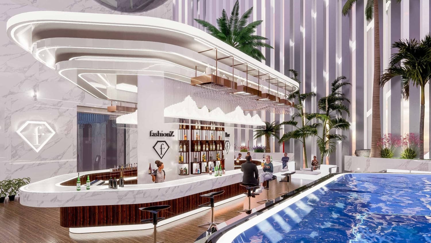 Fashionz amenity Roof Top Lounge in JVT (Jumeirah Village Triangle), Dubai, by Danube