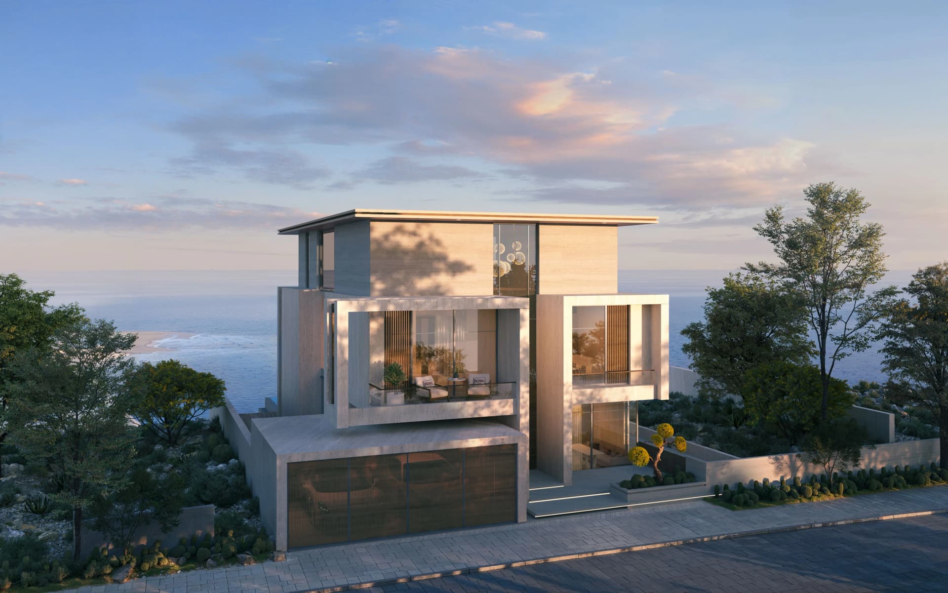 Fendi Azure Villas exterior view in Muscat Province, Oman, by Dar Global