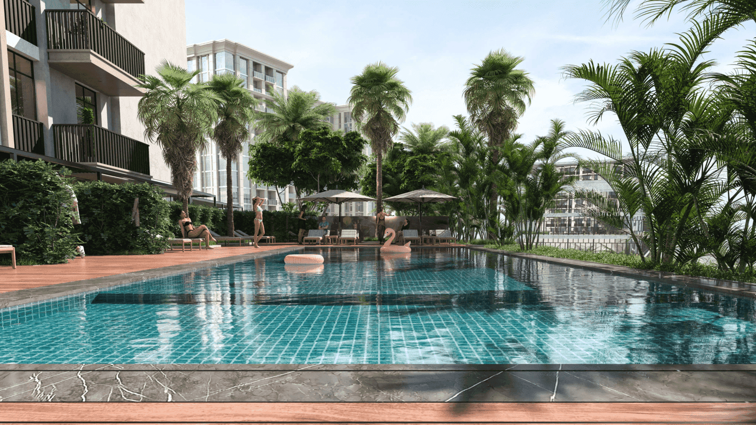 FH Residency amenity Swimming Pool - JVT (Jumeirah Village Triangle), Dubai - by Forum Real Estate Development