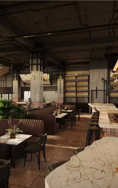 Five Oceans Residence amenity Restaurant & Milk Bar - Badung, Dubai - by Stetsyuk Development Group