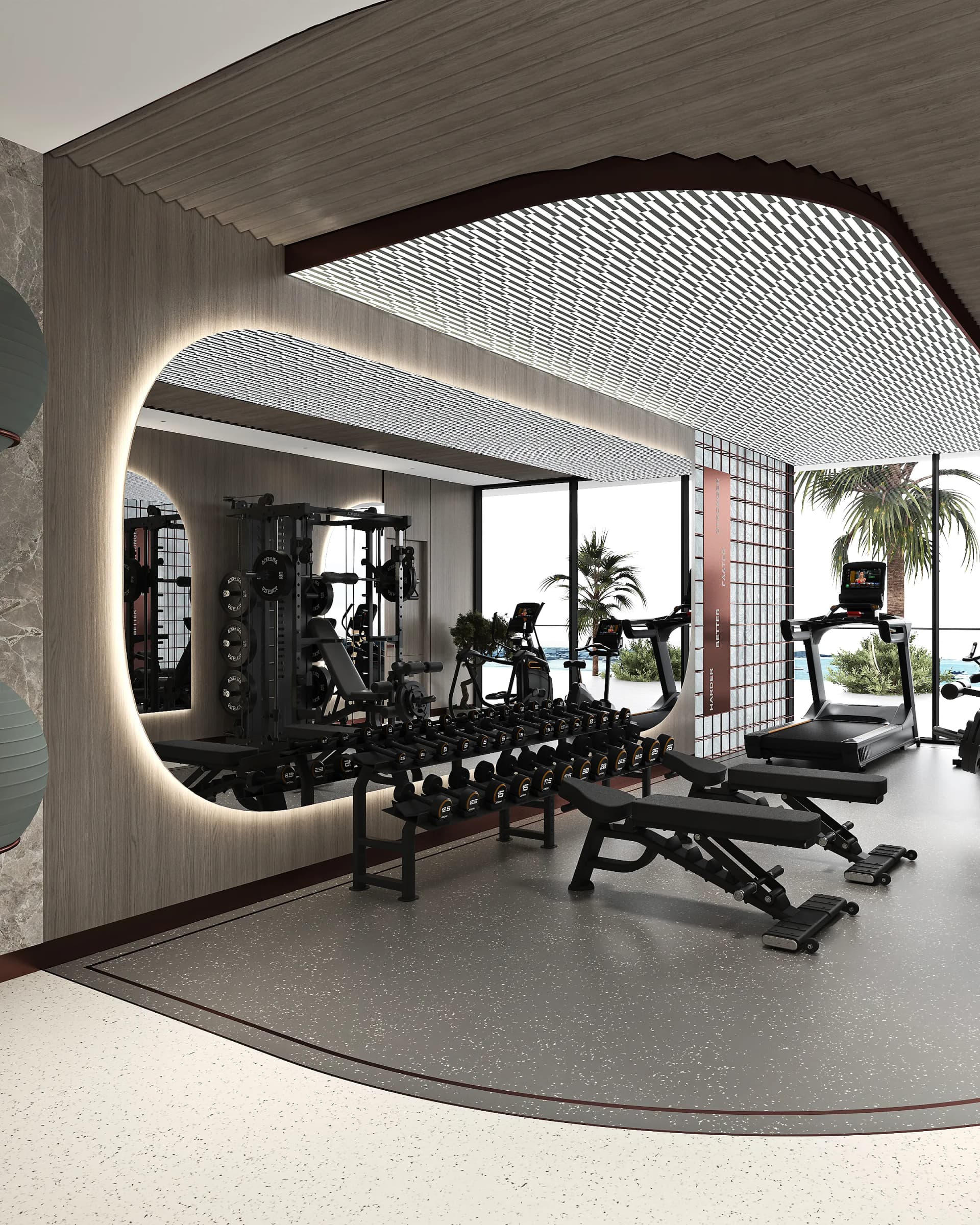 Floarea Breeze amenity Indoor Gym in Palm Deira, Dubai, by Mashriq Elite