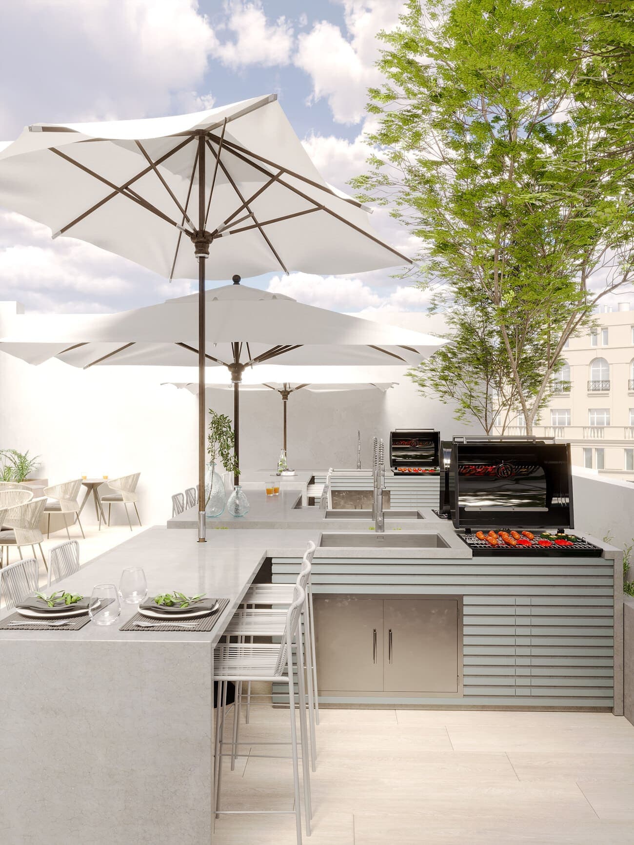 Floarea Grande amenity Bbq Courtyard - Arjan, Dubai - by Mashriq Elite