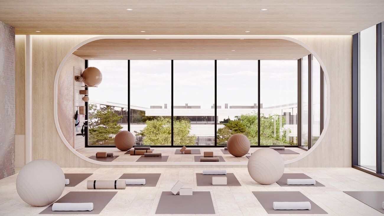 Floarea Grande amenity Yoga Studio - Arjan, Dubai - by Mashriq Elite