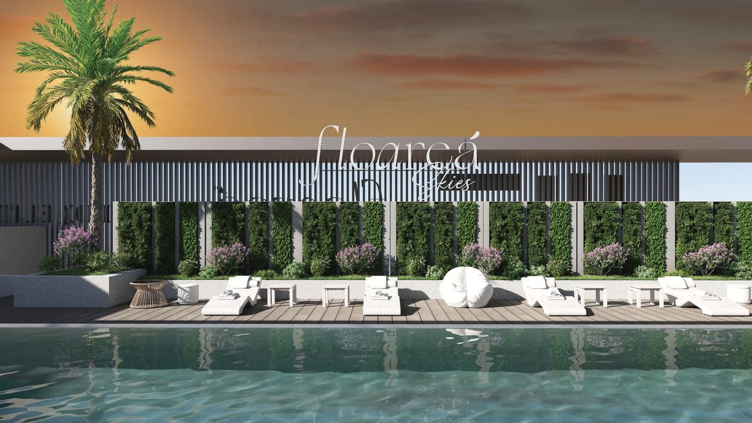 Floarea Skies amenity Pool Side Baja Shelves - JVC (Jumeirah Village Circle), Dubai - by Mashriq Elite