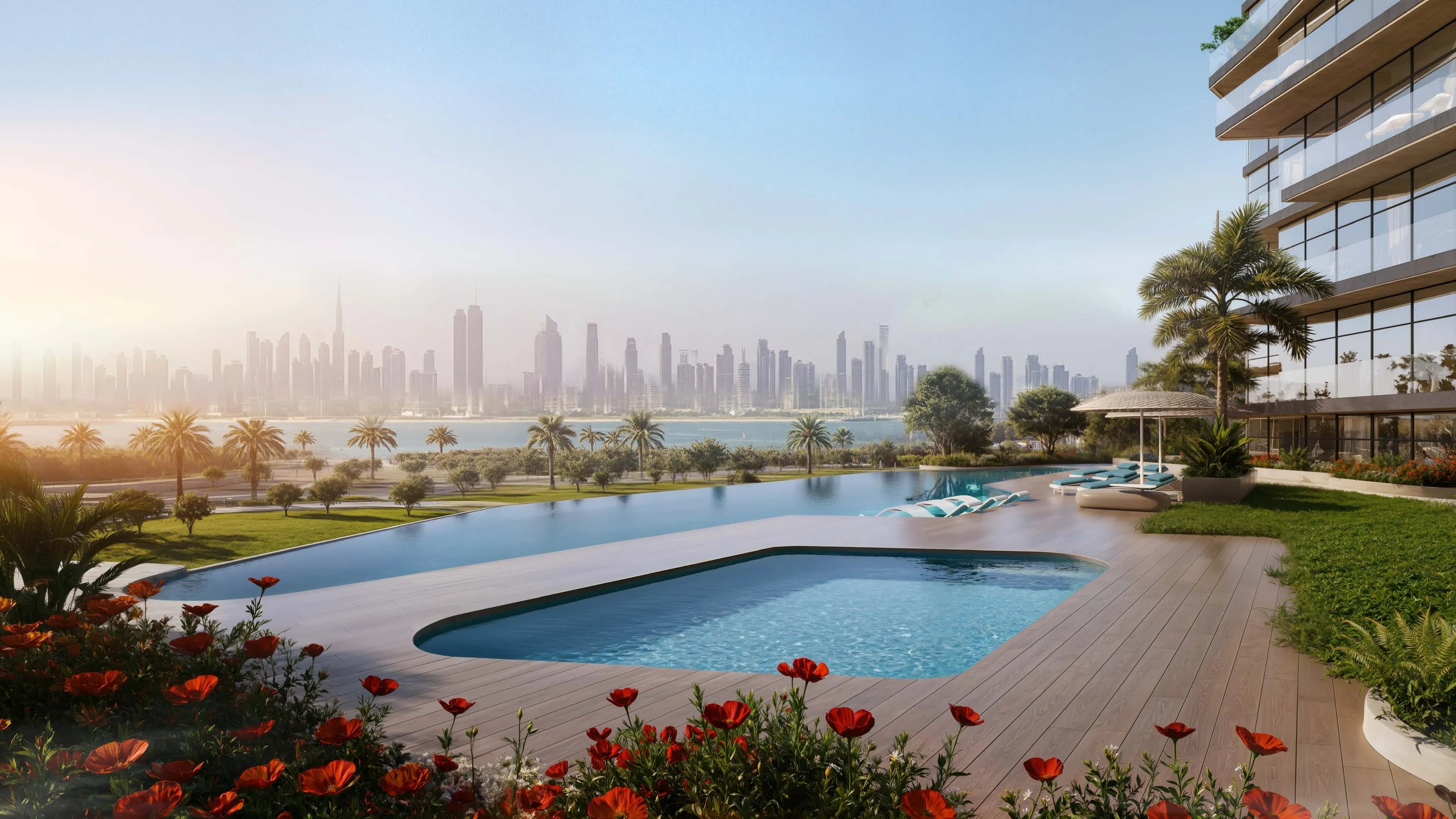 Flora Bay Residences amenity Pool - Dubai Islands, Dubai - by Centurion