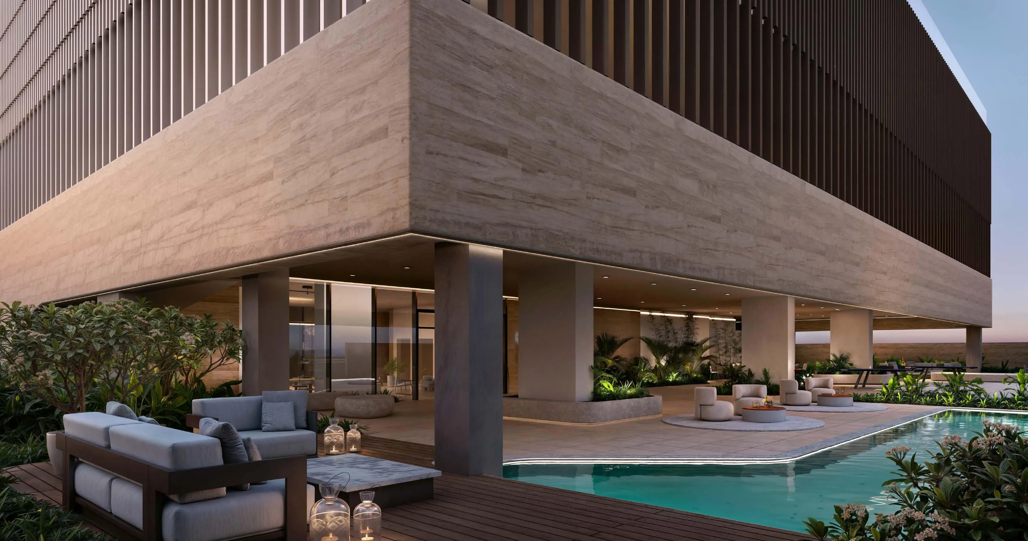 Flora Shore Beachside Residences amenity Outdoor Longe - Dubai Islands, Dubai - by Calgary Properties L.L.C