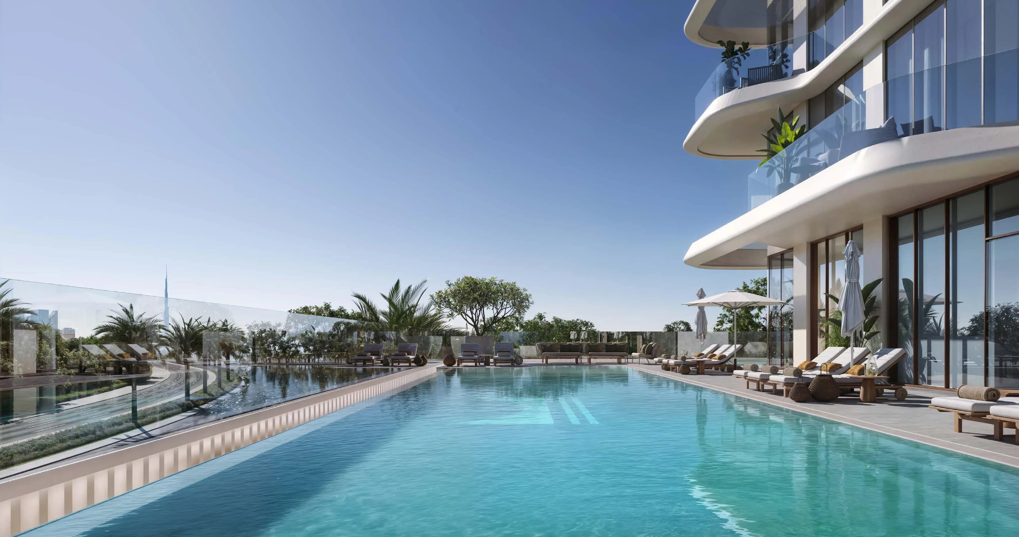 Flora Shore Beachside Residences amenity Swimming Pool - Dubai Islands, Dubai - by Calgary Properties L.L.C