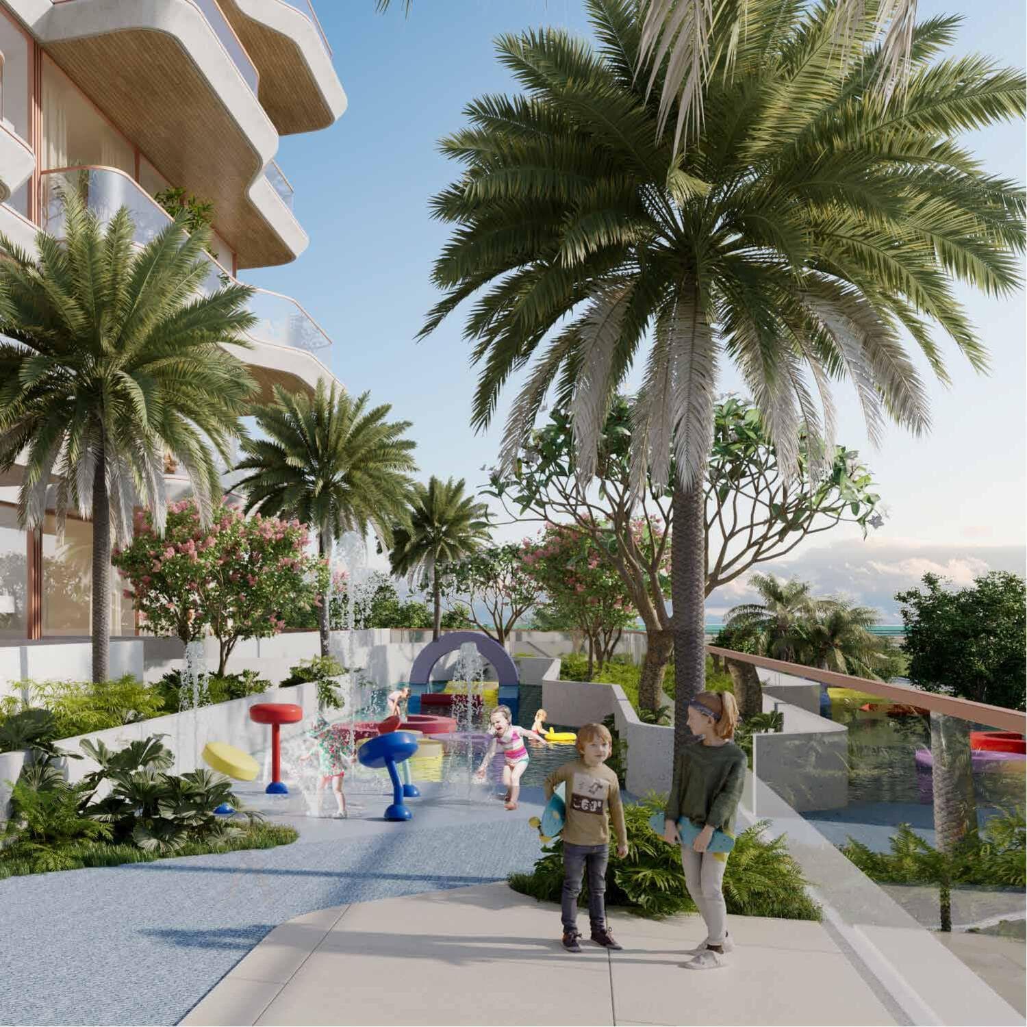 Flow Residences amenity Splash Pool - Dubai Islands, Dubai - by Main Realty
