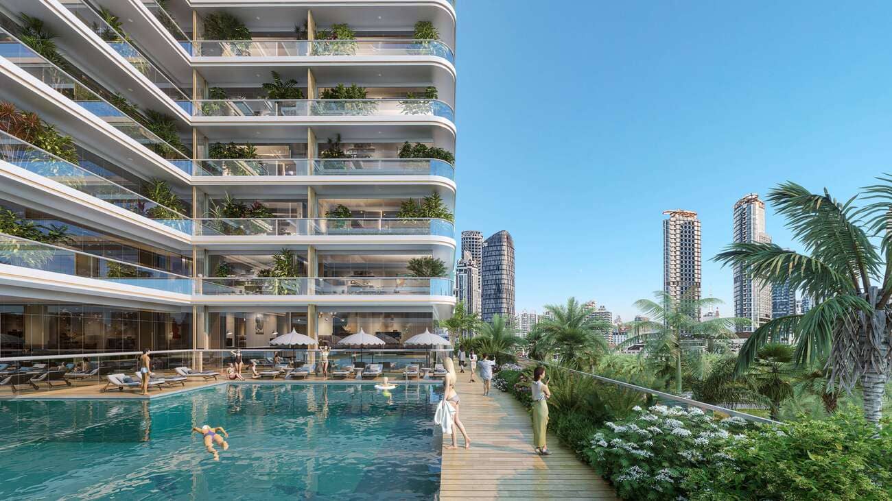 Forest City amenity Pool in Majan, Dubai, by HZ DEVELOPMENT