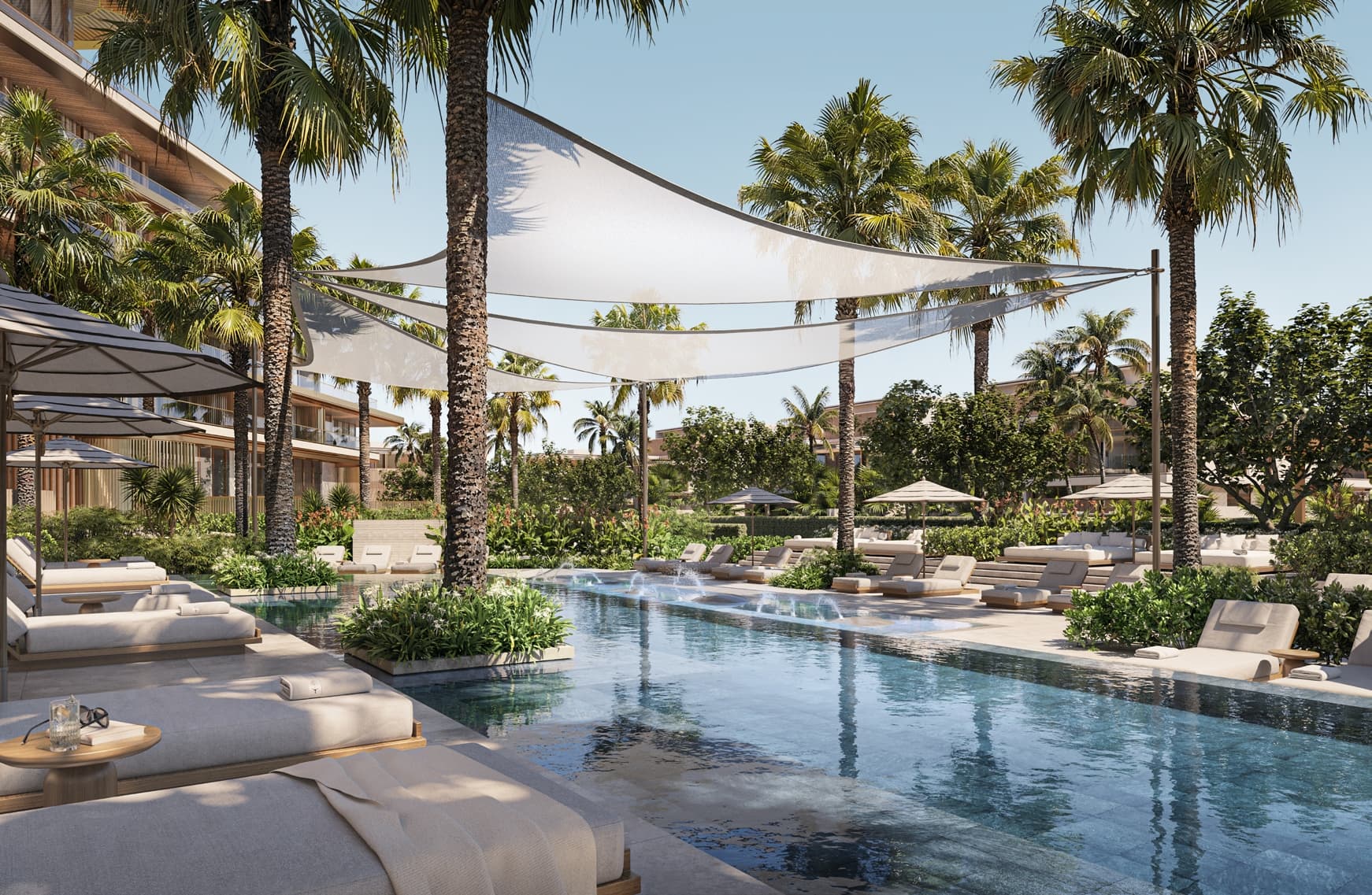Four Seasons Private Residences Abu Dhabi at Saadiyat Beach amenity Swimming Pool in Al Saadiyat island, Abu Dhabi, by ALAIN