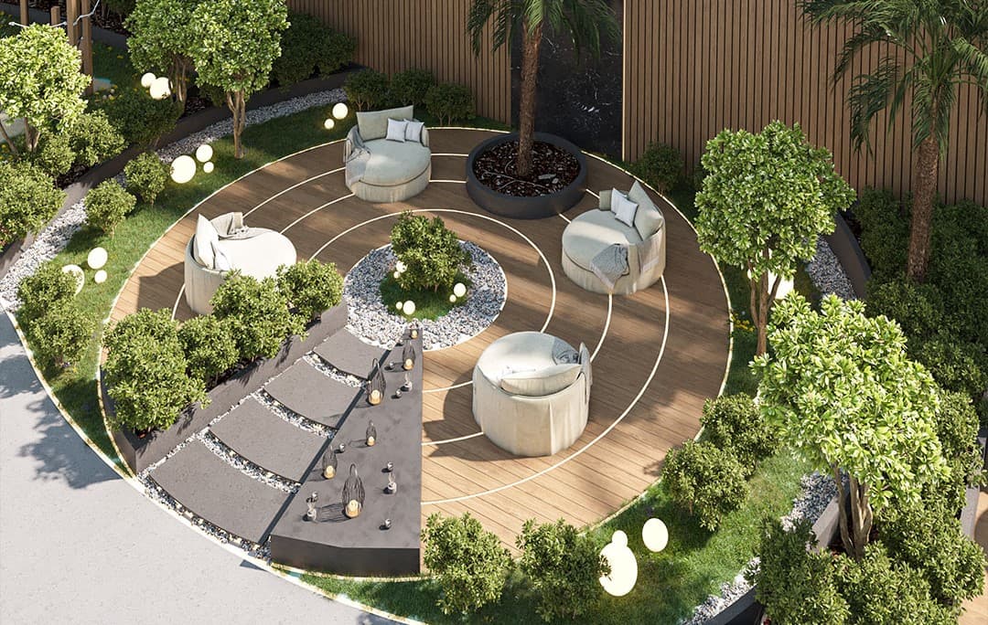 Franck Muller Vanguard amenity Zen Garden - Dubai Marina, Dubai - by London Gate