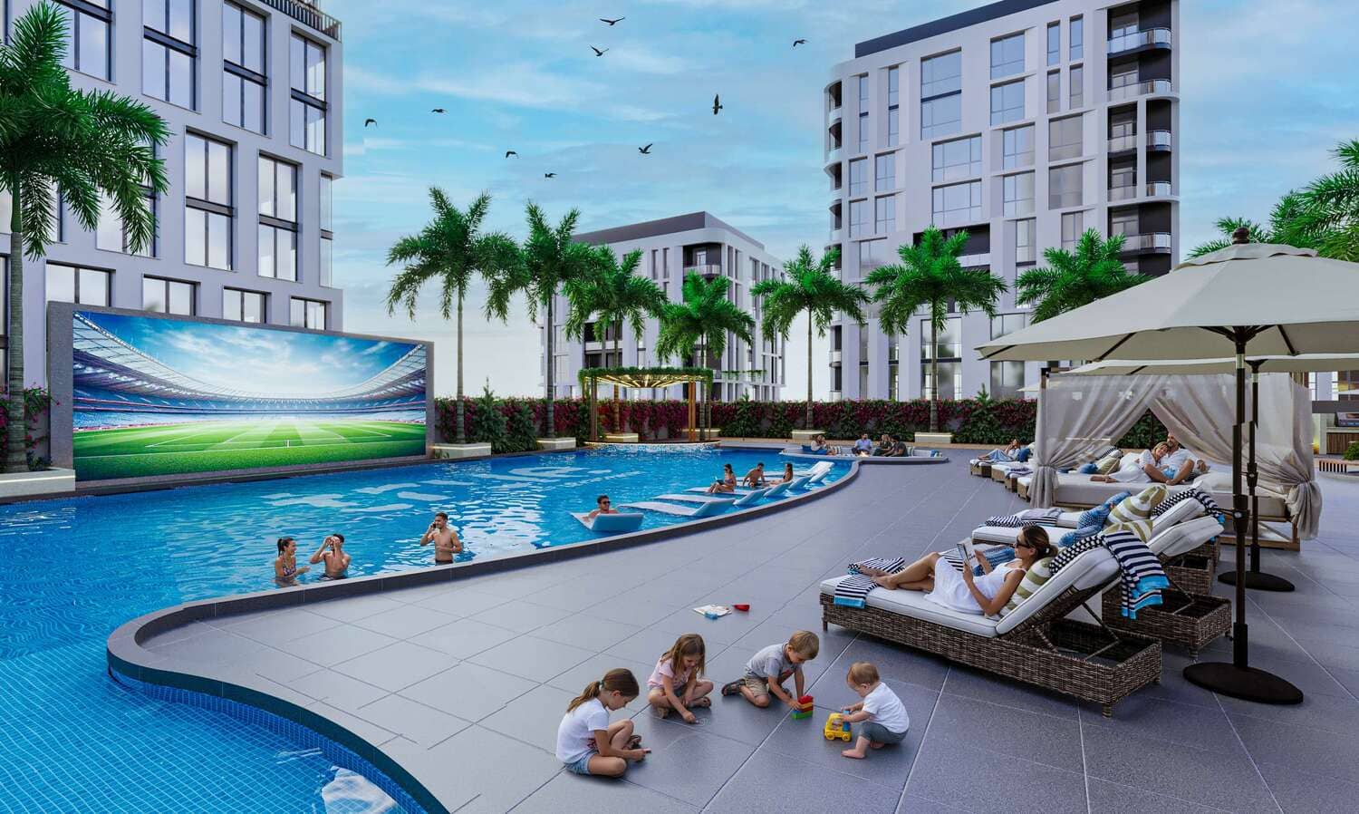 Future Residence amenity Outdoor Cinema - Bukadra, Dubai - by True Future