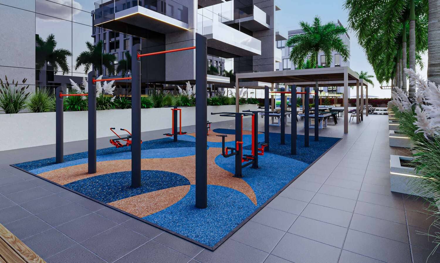 Future Residence amenity Outdoor Gym - Bukadra, Dubai - by True Future