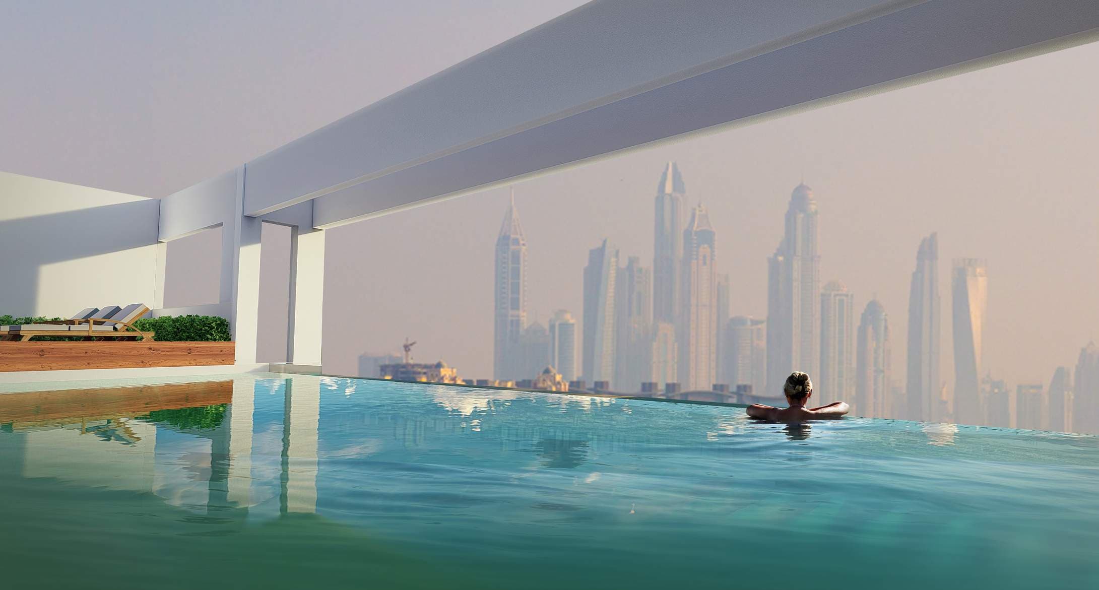 Gardenia Living amenity Infinity Pool - Arjan, Dubai - by Safe Developers