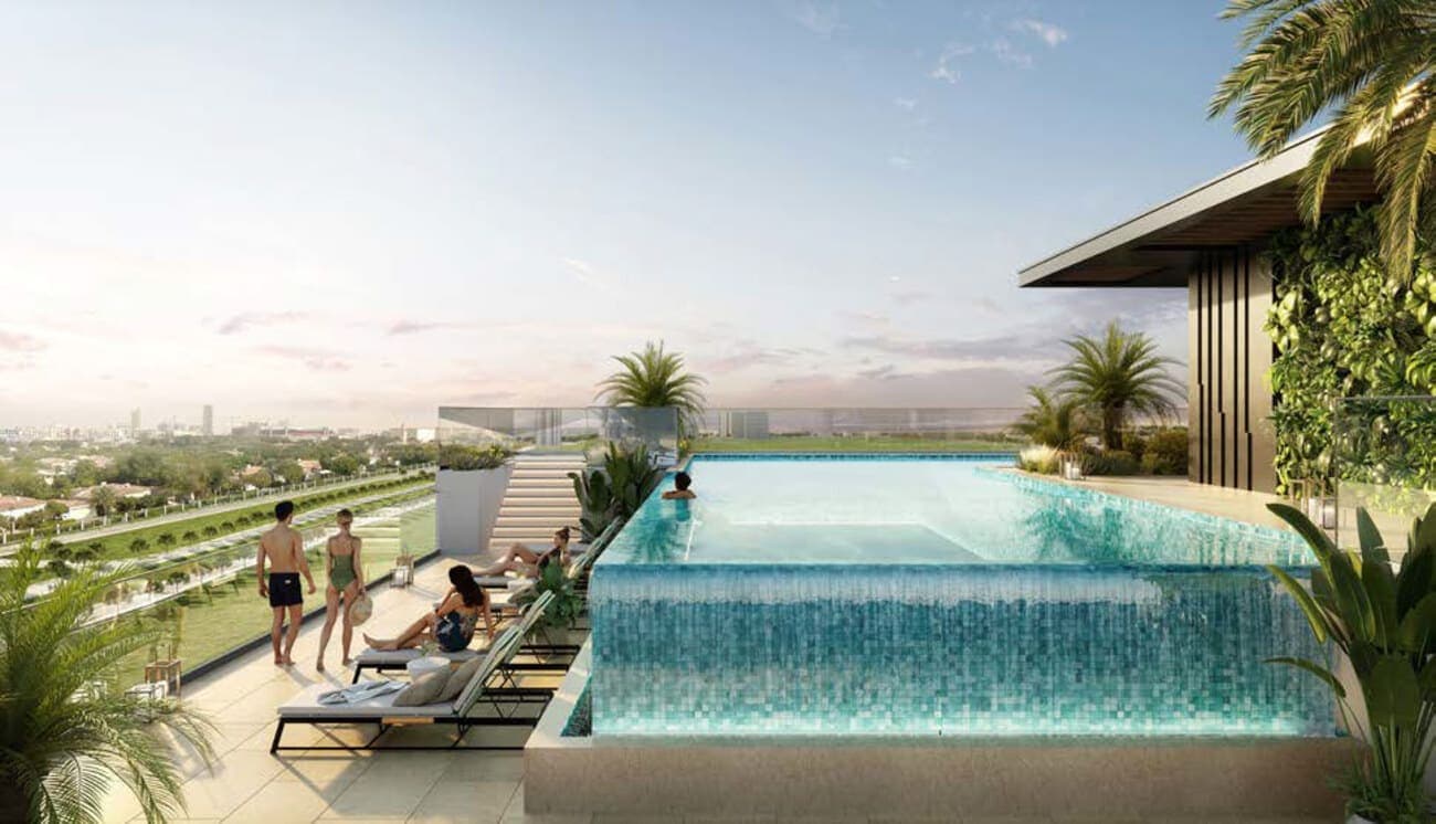 Ghaff Land Residence amenity Breathtaking Infinity Pool - Dubai Studio City, Dubai - by Arabian Gulf Developer