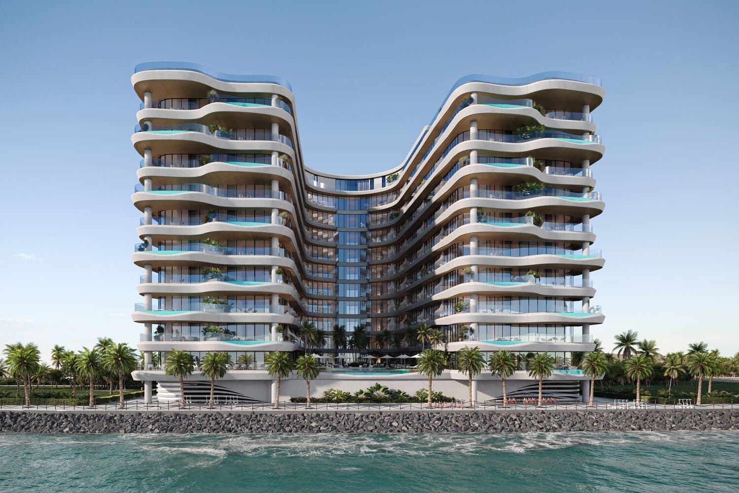 Gianfranco Ferre Residences exterior view - Al Marjan Island, Dubai - by MIRA Developments